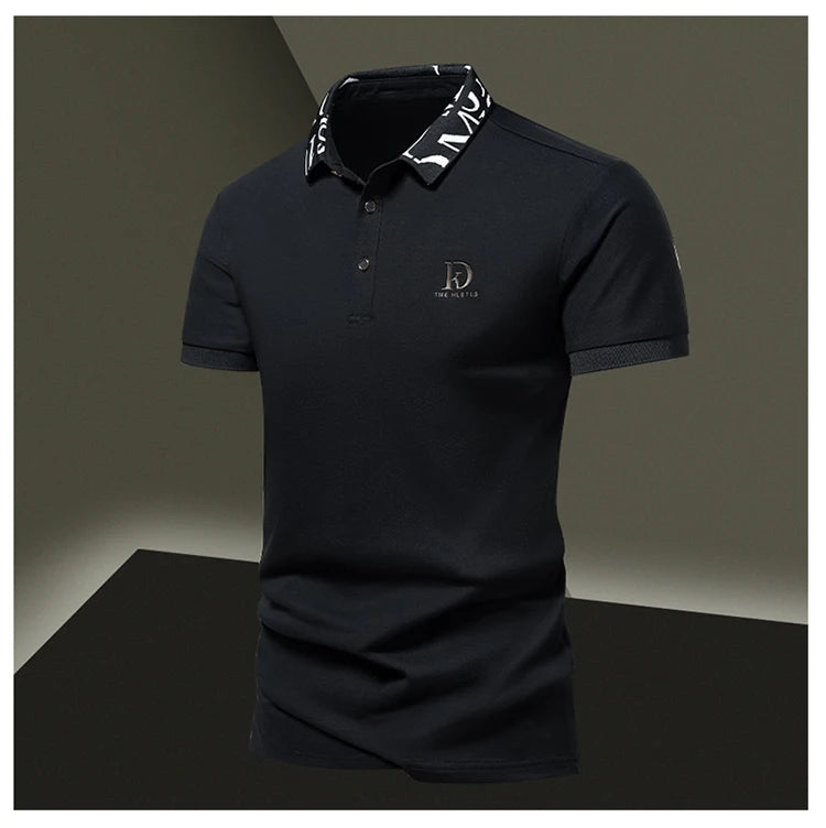 Sommer Herren-Poloshirt modisches Eisseide schnell trocknendes Kurzarm-T-Shirt einfarbig locker sitzendes Businesskragen-Oberteil