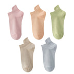10 Stück=5 Paar Damen Socken Casual Atmungsaktiv Hohe Qualität Knöchelsocken Sommer Low Cut Baumwolle Dünne Kurze Elastische Socken calcetines