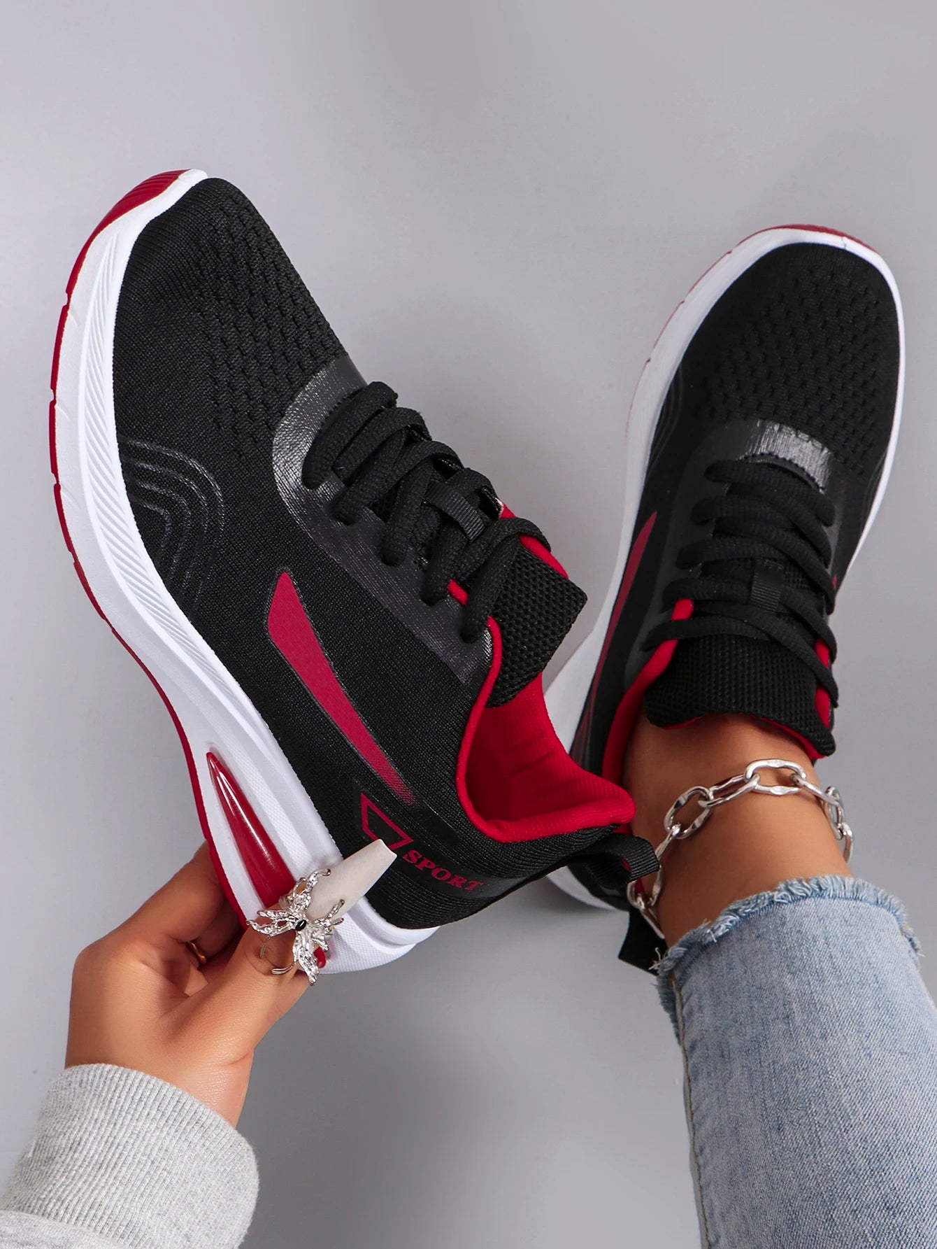 Frühlings-Freizeitsportschuhe für Damen, modisch, atmungsaktiv, leicht, rutschfest, verschleißfest, flache Schuhe