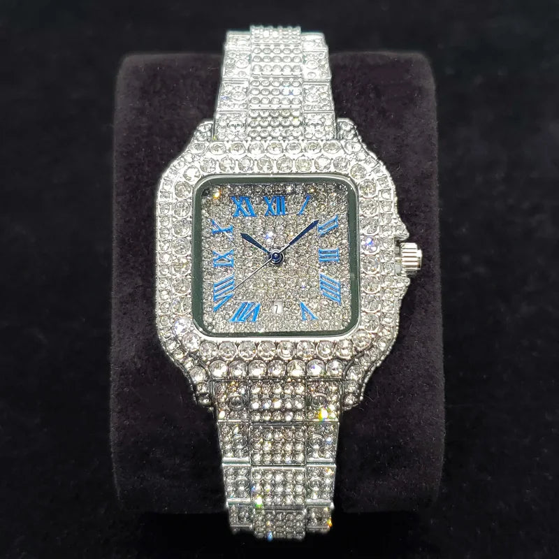 Luxury Full Diamond Watches Women Fashion Bling Silver Stainless Steel Quartz Wristwatch Iced Out Shiny Jewelry Watch 2026 New Hauptbild