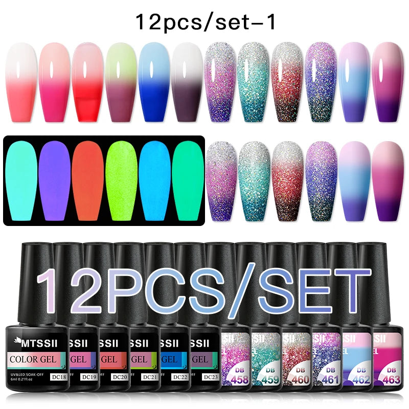 10/12PCS/SET Katze Magnetisches Gel Nagellack Set 9D Reflektierendes Glitzer Gel Halbpermanentes UV Gel Soak Off Funkelndes Nagelkunst Kits