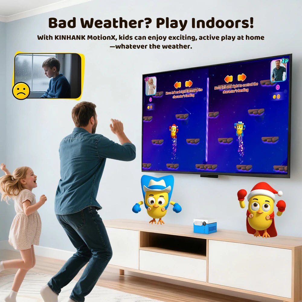 KINHANK MotionX Aktives Spielsystem für Kinder & Familien Videospielkonsole für fortlaufende Updates Kinderspielzeug für körperliche Aktivität im Innenbereich