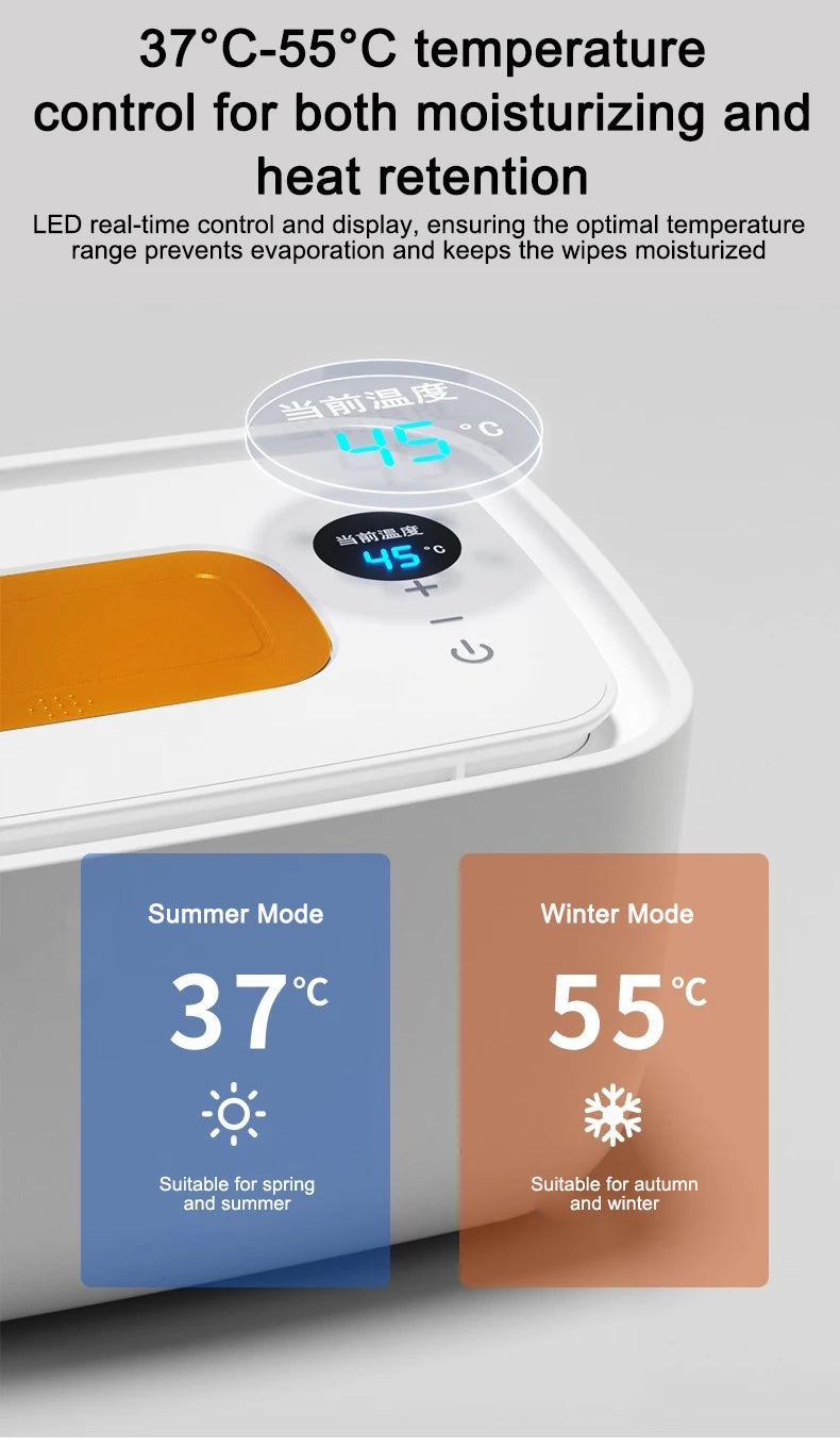 Tragbarer Baby Feuchttücherwärmer Spender Feuchttücher Thermostat Wärmer Taschentuchbox Servietten Elektrische Heizung Isolierung Anzeige