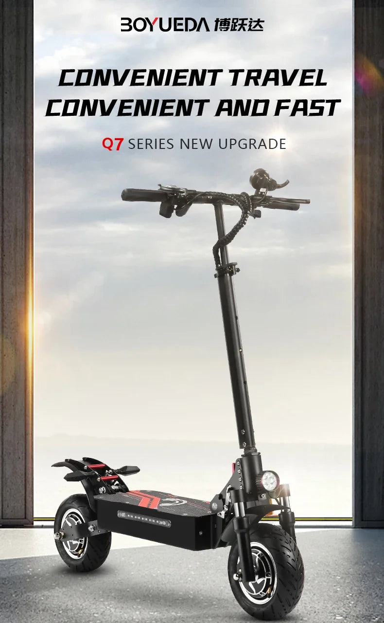 BOYUEDA Q7PRO Elektroroller 3200W Doppelmotor 52V19AH Faltbar 10 Zoll Reifen 70KM/H Höchstgeschwindigkeit 70KM Reichweite mit Sitz