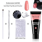 LILYCUTE 15ml Verlängerungsgel-Nagellack-Set Quick Nail Prolong mit Verlängerungsform-Nagelspitzen Acryl-Lösung Maniküre-Werkzeug-Kit