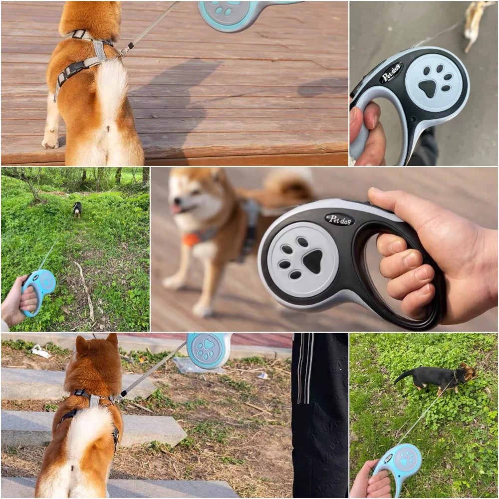 3m 5m Hunde-Rollleine für kleine, mittlere und große Hunde, Outdoor-Leine, zum Spazierengehen, Welpen, starke einziehbare Nylonleine, Yorkies, Haustierbedarf Zweitbild