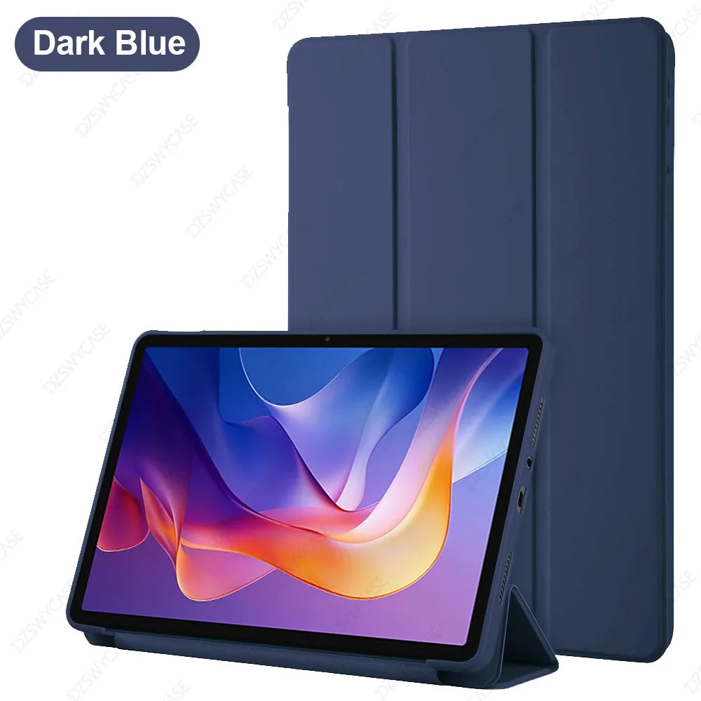 Silikonhülle für Xiaomi Redmi Pad 2 11 Zoll 2025, ultradünne dreifach faltbare Ständer PU-Leder Schutzhülle, Auto Schlaf-/Weckfunktion
