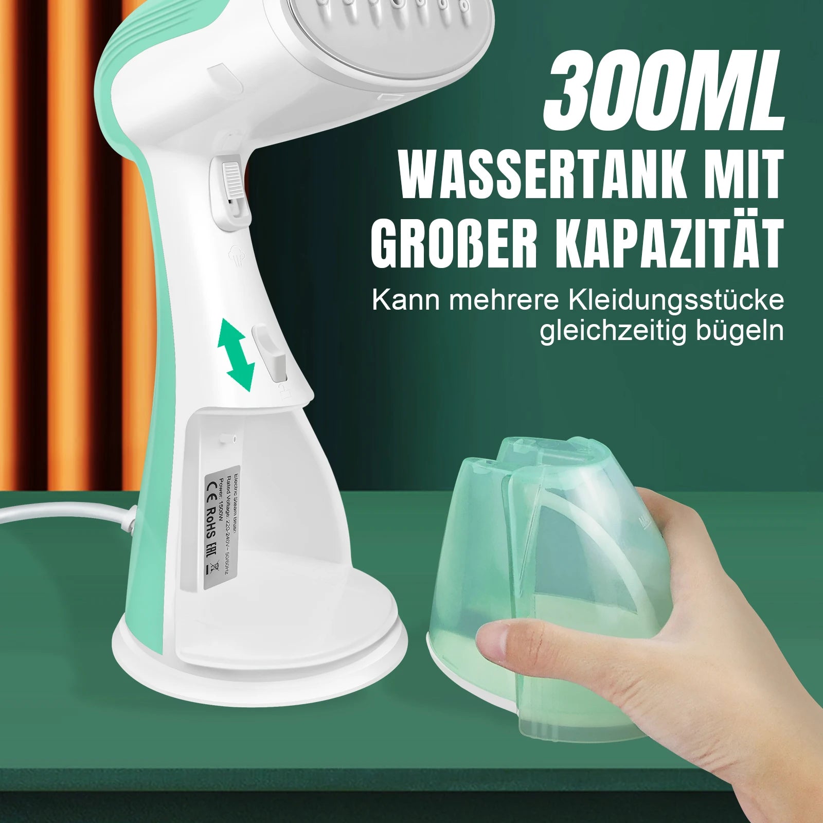 BRIEFNESS 2000W Handdampfer für Kleidung, 30s Aufheizzeit, Tragbarer Faltenentferner für Kleidung, Reise-/Heimgebrauch, Schnelles Dampfbügeleisen Zweitbild