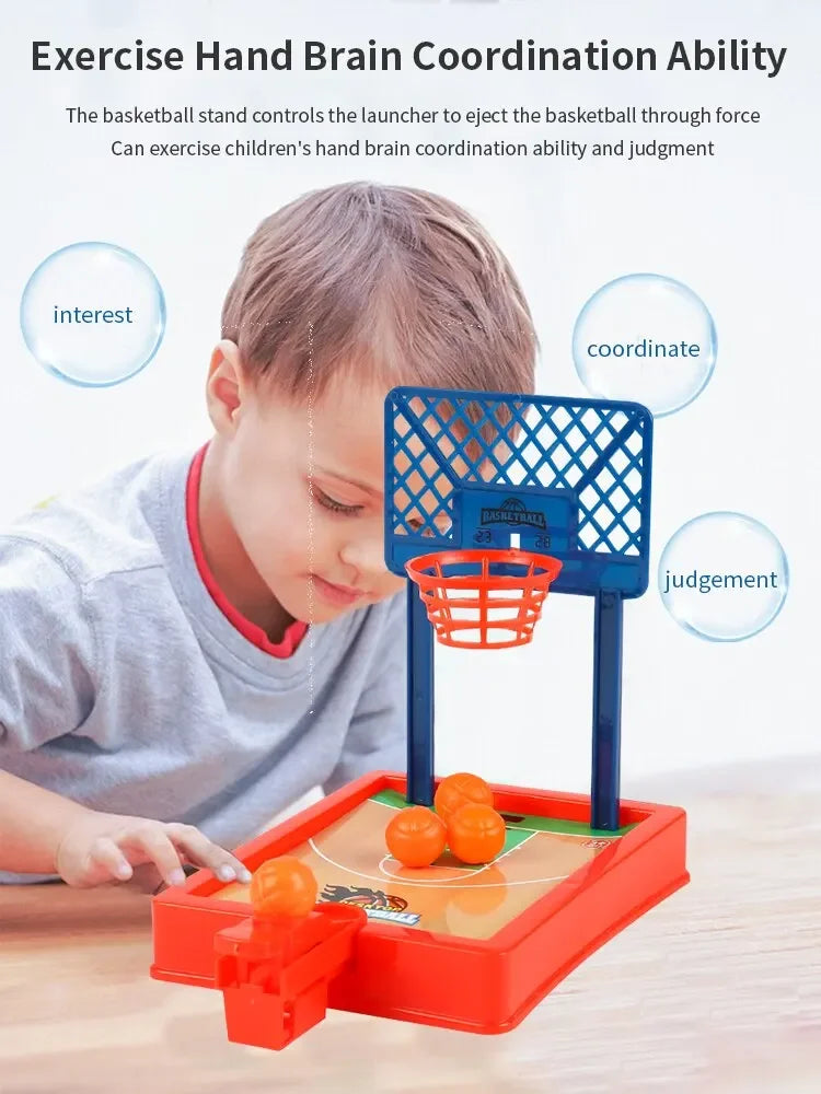 Basketballspiel. Mini-Tischplatte, tragbar für Reisen oder Büro. Spielset für drinnen und draußen. Lustiges Sport-Neuheitenspielzeug oder Geschenk