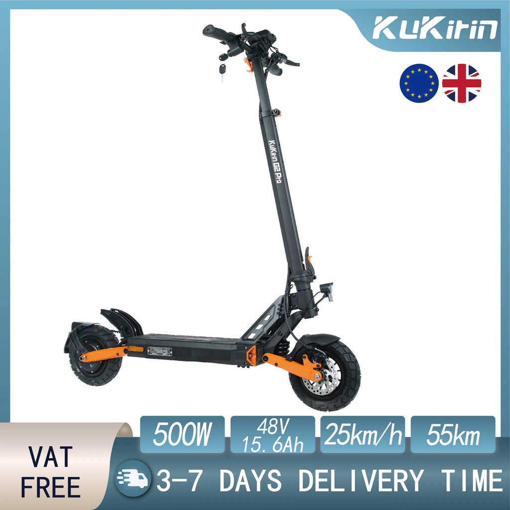 EU-Lager KuKirin G2 Pro (VMP) Elektroroller 48V 15.6Ah Akku 500W Motor 25km/h Max. Geschwindigkeit 55km Reichweite Original Tretroller