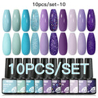 10/12PCS/SET Katze Magnetisches Gel Nagellack Set 9D Reflektierendes Glitzer Gel Halbpermanentes UV Gel Soak Off Funkelndes Nagelkunst Kits