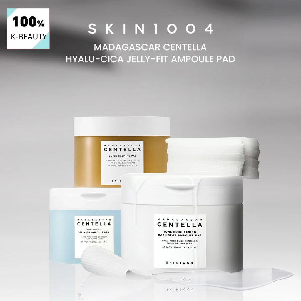SKIN1004 MADAGASCAR CENTELLA PAD,Essenzgetränkte Pad-Textur,Für einen strahlenden Teint,Feuchtigkeitsspeicherung,Koreanische Hautpflege,Koreanisches Make-up