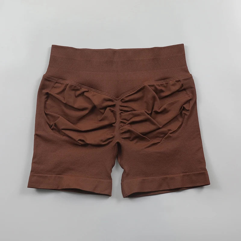 Impact Shorts 4.5" Nahtlos, hochelastisch, niedrig gerippter Bund, dezenter Po-Kontur-Shorts, Fitness Workout Yoga Gym Shorts