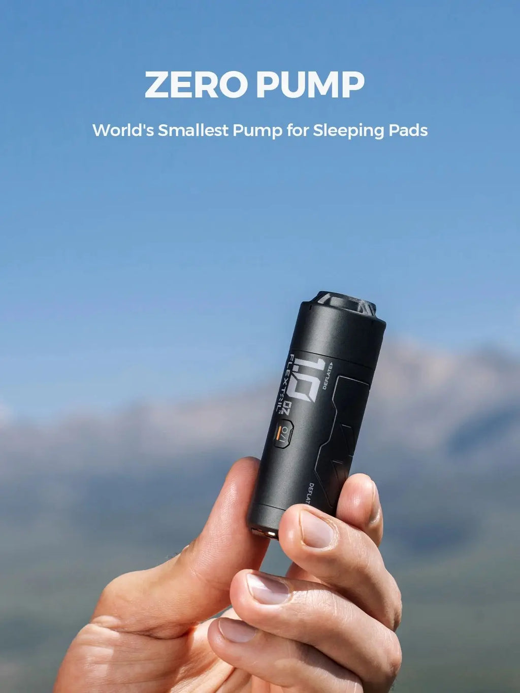 FLEXTAIL ZERO PUMPE – 30g tragbare elektrische Camping-Luftpumpe zum Aufblasen von Isomatten, 1 wiederaufladbarer Akku enthalten