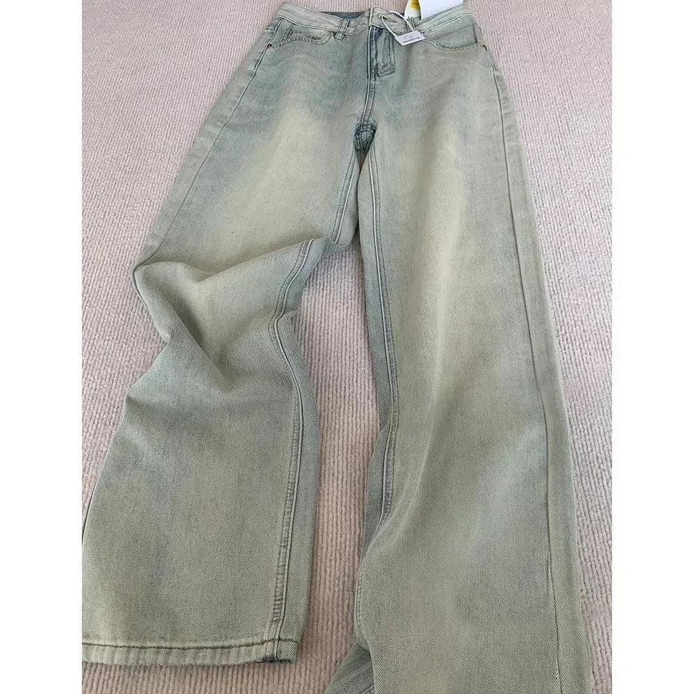 Y2K Harajuku Gothic Multi-Pocket Washed Black Jeans Herren Und Damen 2000er Heavy Industry Drag Pants Street Hip Hop Wide Leg Pants
