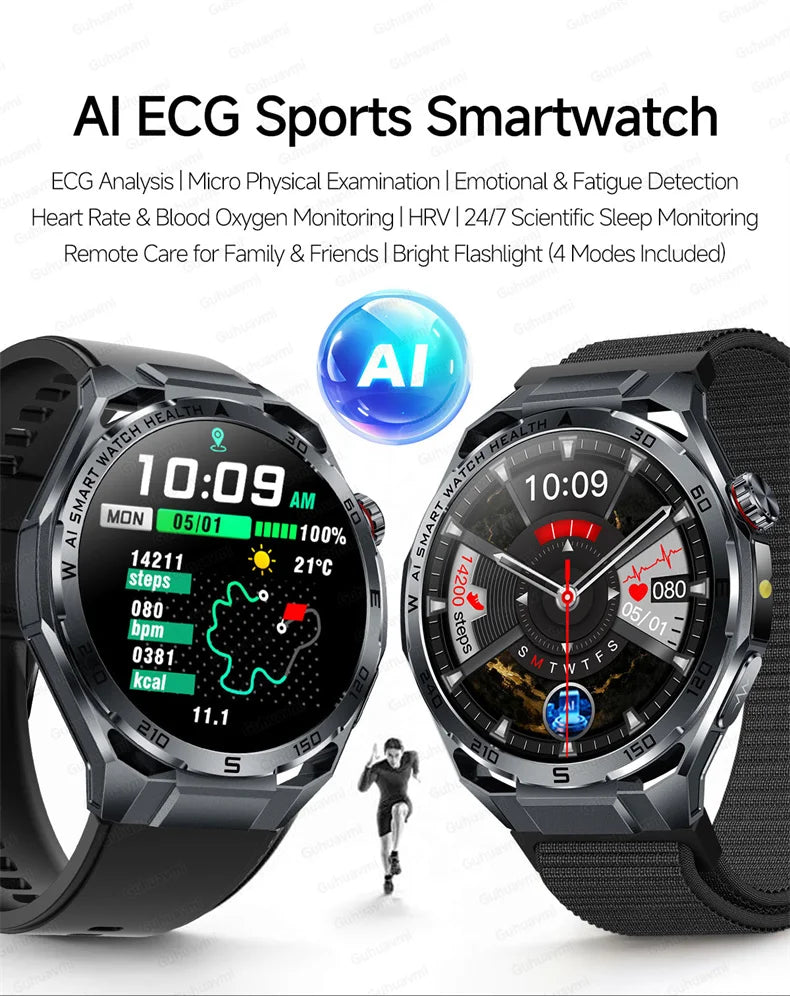 EKG High-End Gesundheits-Smartwatch Herren Blutdruck Lipide Blutsauerstoff Körperanalyse Harnsäure Gesundheitstracker Smartwatch Herren Damen