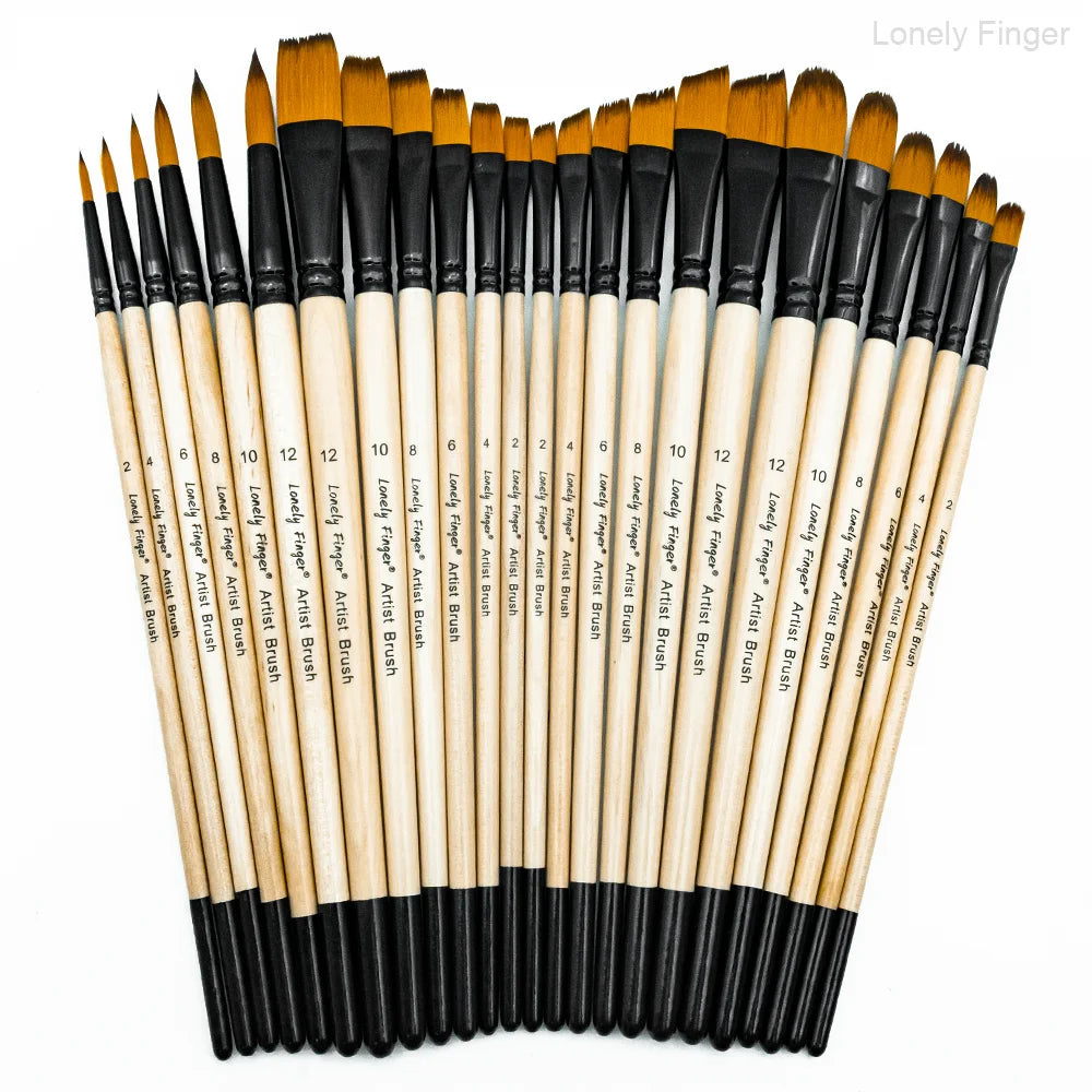 6/24/30Pcs Artist Paint Brush Set for Watercolor, Acrylic, Oil and All Media, Suitable for Canvas, Paper, Ceramic, Nylon Hair, W Hauptbild