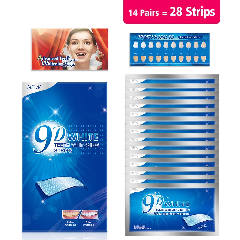 Zahnaufhellungsstreifen, weißes Zahnarzt-Kit, Mundhygiene-Pflegestreifen für Zahnveneers, Zahnarzt-Aufhellungsstreifen 3D/5D/9D