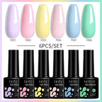 LILYCUTE 6PCS Gel-Nagellack-Set Sommer Neon Nagellack-Gel-Kits für DIY Nagel Semi-Permanenter UV-Lampe Gellack Nagellack-Set