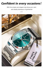 POEDAGAR Luxus Herrenuhren Wasserdicht Leuchtende Datumsanzeige Wochentag Herrenuhr Edelstahl Casual Mode Quarz Herren Armbanduhr Reloj