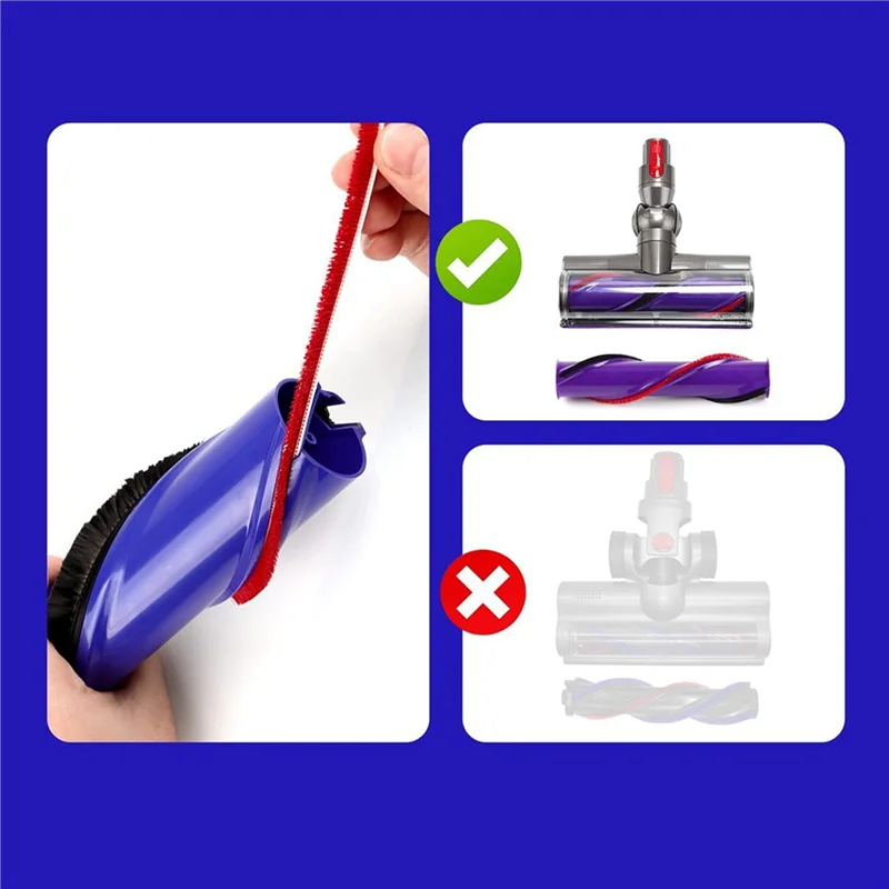 【Käufer-Liebling】7tlg. weiche Plüschstreifen für Dyson V7 V8 V10 V11 Staubsaugeraufsätze, Walzenbürsten-Ersatzteile Hauptbild