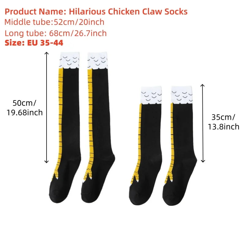 Lustige Verrückte Hühnerfuß-Socken Unisex - Neuartige Kniestrümpfe Witziges Geschenk