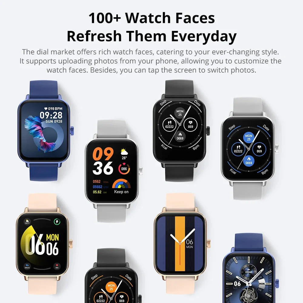COLMI P81 Smartwatch mit Anruffunktion, Ultra 1,9 Zoll Bildschirm, 24 Std. Gesundheitsüberwachung, über 100 Sportmodi, Bluetooth Smartwatch für Herren und Damen