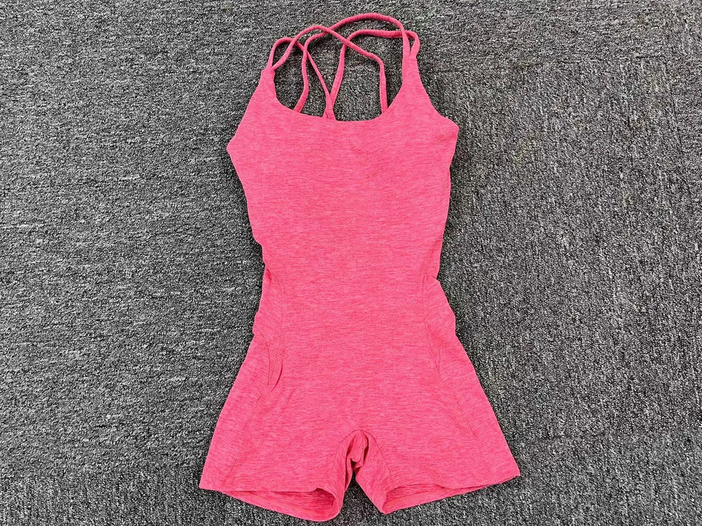 Gepolsterter Activewear Gym Yoga Bodysuit Damen Fitness Kleidung Damen Workout Weibliche Sportoutfit Anzüge Trainings Jumpsuit