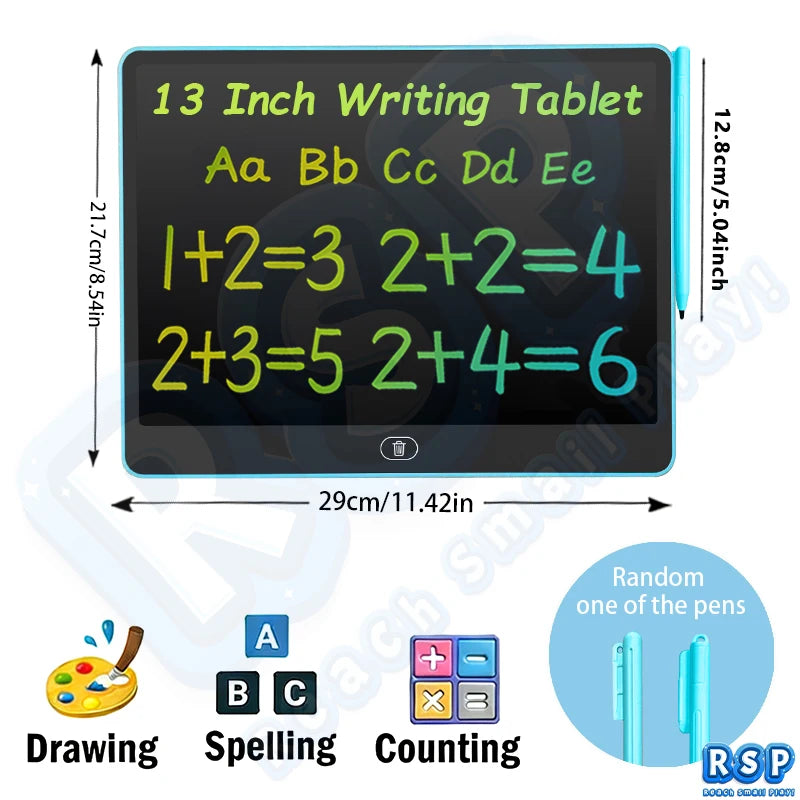 13/16 Zoll LCD Zeichentablett Schreibtafel Farbe Doodle Zähltafel Pädagogisches Spielzeug für 3-12 Jahre Kinder Geschenke