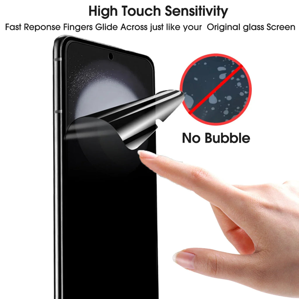 4in1 Blickschutzfolie Innen & Außen Hydrogel Anti-Spionage-Folien für Samsung Galaxy Z Flip 7 Flip7 Anti-Schnüffel-Schutz