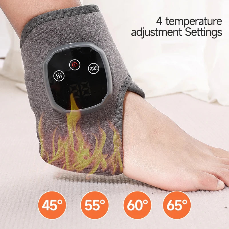 Elektrisches Wärme- und Vibrations-Knöchel-Handgelenk-Massagegerät, Heißkompressen-Therapie, Knöchelmassage, beheizte Bandage, Stützorthese, Fußschutz