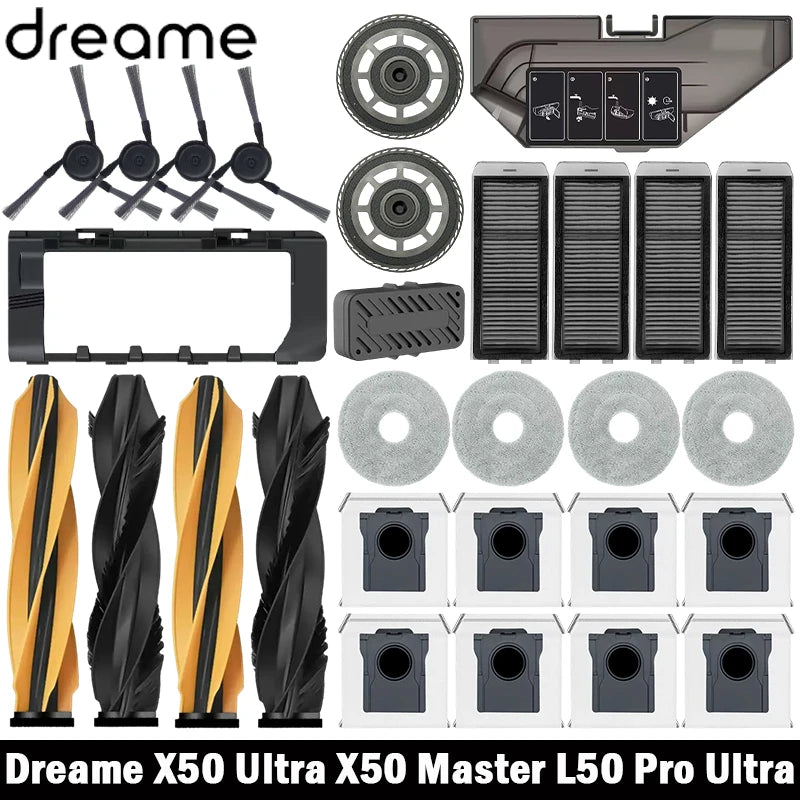 Dreame X50 Ultra/X50 Master/L50 Pro Ultra/L40S Pro Ultra/L40s Ultra/MOVA V50 Ultra Ersatzteile Hauptbürste Filter Mopptuch Staubbeutel