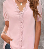 Temperament Bluse Casual Locker Damenhemd Elegant Kurzarmbluse Wochentag
