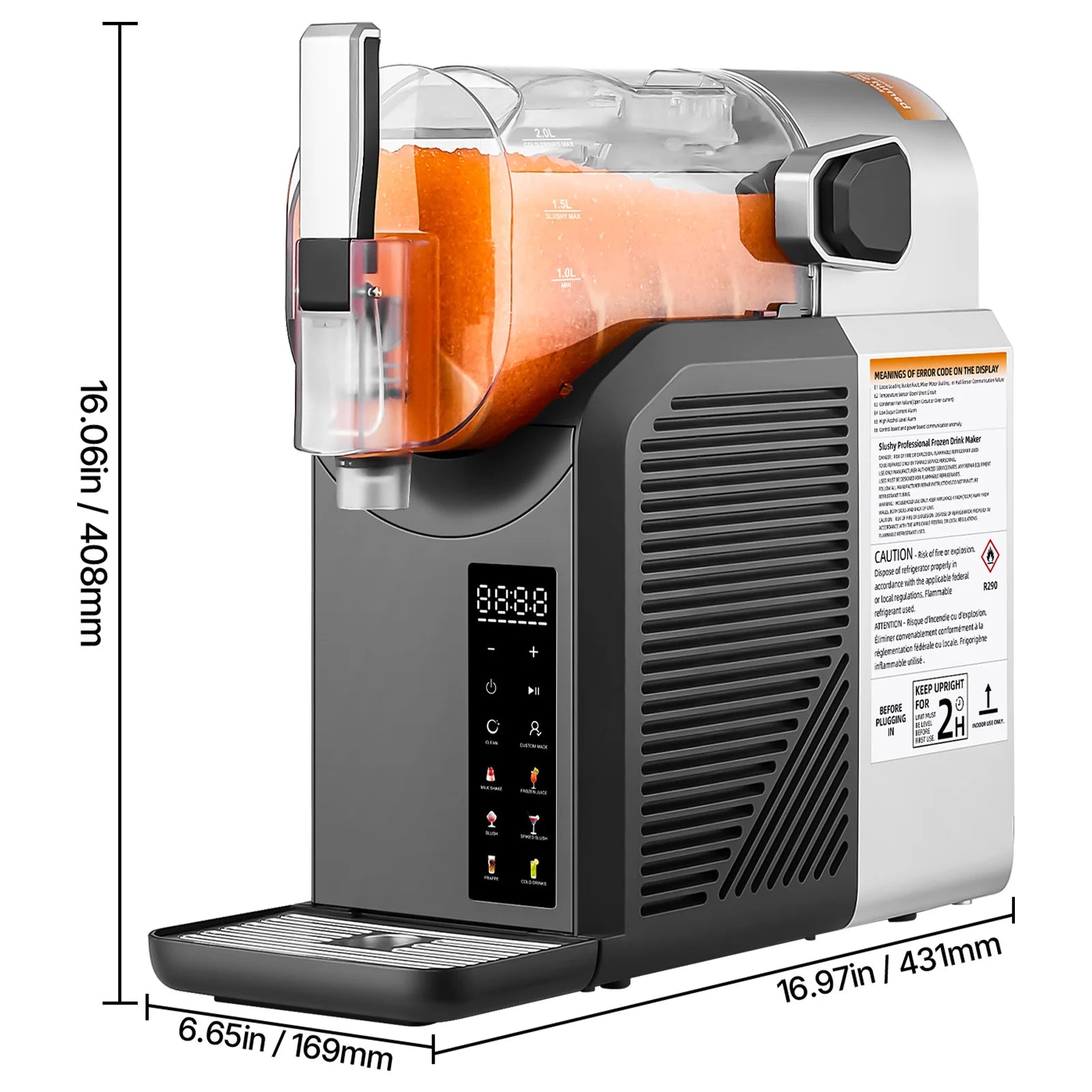SucceBuy 2L/68oz No Ice Needed Slushy Machine Slushie Machine for Home Frozen Drink Maker with 6 Preset Programs Margarita Machi