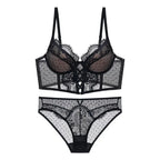 Push-Up-Dessous-Set aus Spitze für Damen, transparentes Chemise mit weichem Bügel-BH, Fischgräten-Teddy, sexy Braut-Flitterwochen-Outfit, S-XL