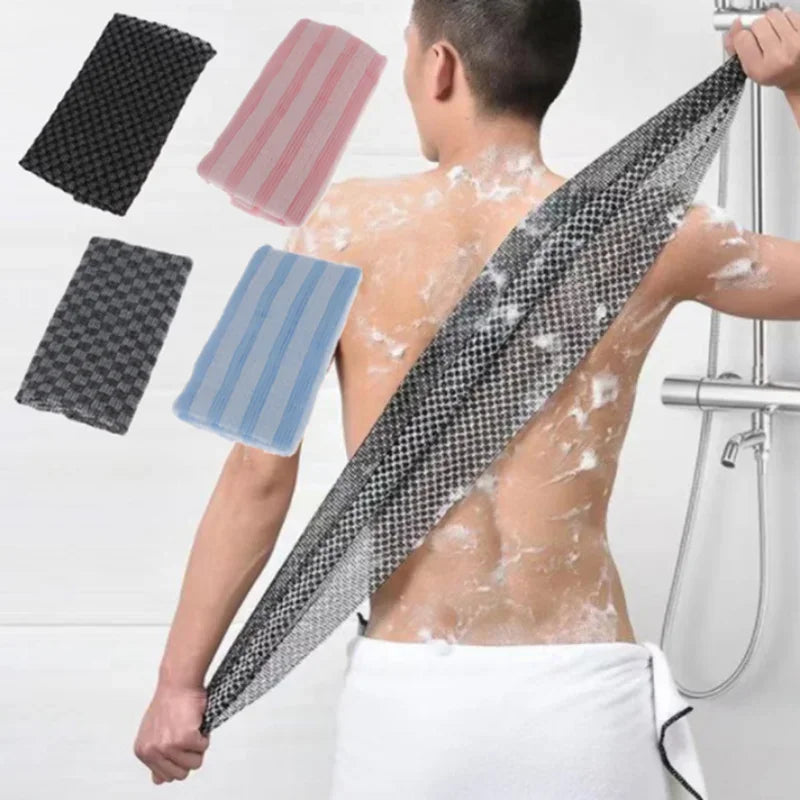 Neues japanisches sanftes Badewaschmittel Nylon Badetuch Rücken Peeling Peeling Duschbürste Schwamm Körper Badezimmerzubehör