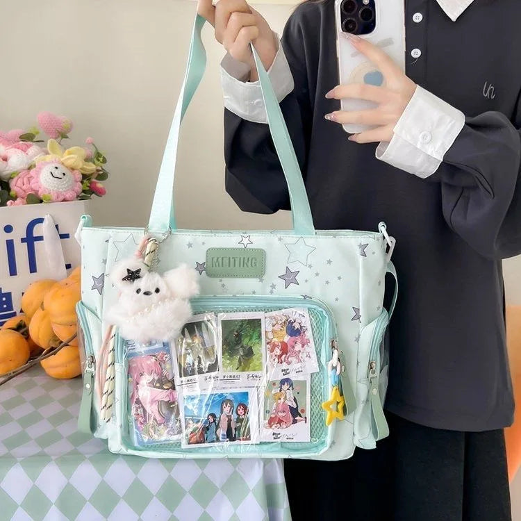 Neue Y2K Süße Japanische Ita Bag Lolita Mädchen Transparente Umhängetasche Große Kapazität Umhängetasche Lässige Tasche DIY Display Handtaschen