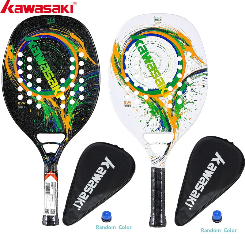 Kawasaki Beach-Tennisschläger aus Carbonfaser mit weicher Schlagfläche und schützender Schlägerhülle