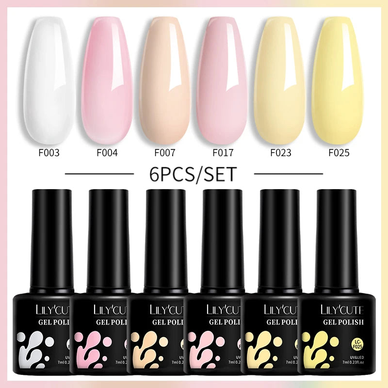 LILYCUTE Nagelgel-Politur-Set, Rosa Grün, Frühling, DIY-Nagelkunst-Design, lang anhaltend, Soak Off UV Gel, Maniküre, Malgel, Vernis-Kit