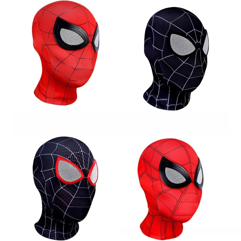 Spidey Full Head Mask for Adults Kids Miles Style Cosplay Costume Halloween Party Fun Gift with Breathable Mesh Eye Covers Main image