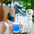 Tragbare Campingdusche mit Digitalanzeige 4000mAh Verbesserte wiederaufladbare elektrische Duschpumpe Camping Strand Wohnheim