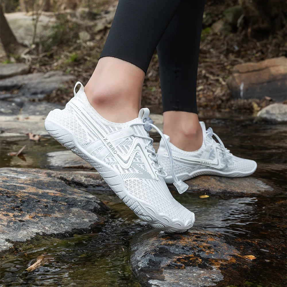 Oiaano Barfußschuhe Herren Schwarz Damen Wassernetz Minimalistische Sneaker Sport Aqua Strand Weiche Sohle Leicht Atmungsaktiv Outdoor Wandern