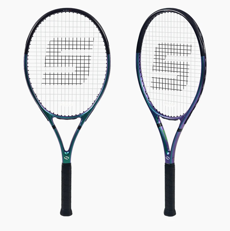 RaceRun-MAX Carbon-Verbund Tennisschläger, 295±10g Leichtgewicht, 325mm Balance, einteiliger stabiler Rahmen, 50-60lbs, für Fortgeschrittene