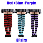 Farbige gestreifte Strümpfe Japanische Overknee-Socken Mode Frauen Warmhalten Socken Sexy Schlanke Lange Socken Strumpfwaren JK Cosplay Lolita Y2k
