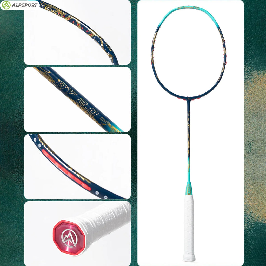 ALP QY2.0 Pro 4U 85g 100% Carbonfaser + Titanlegierung Badmintonschläger Ultraleichte Sportausrüstung Schläger Badmintontraining