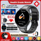 Neue genaue EKG-Smartwatch, Blutfettwerte, Fünf-Organe-Gesundheitscheck, Körpertemperatur, BT-Anruf, Sport-Smartwatches für Herren 2026