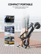 T10 Tragbarer E-Scooter 900W Spitzenleistung 48V 13.5/18 Ah Akku Elektroroller für Erwachsene 11 Zoll Offroad-Reifen Elektroroller