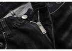 Street Fashion Herren Eng Schwarz Grau Jeans Retro Elastische Schlankmachende Split-Style Jeans Herren Retro Designer Brand Jeans Hombre
