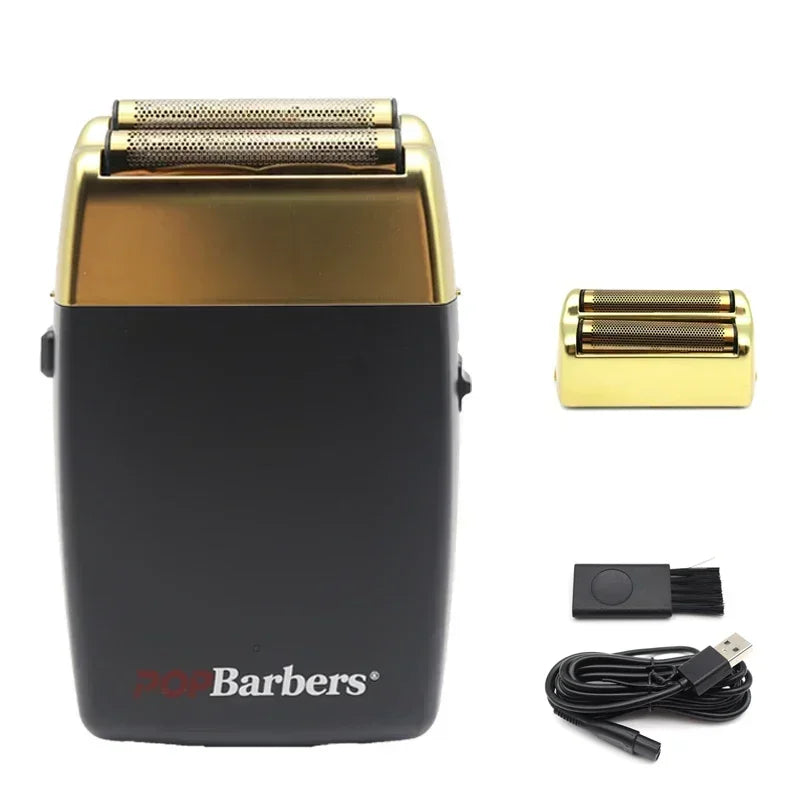 11000 U/min POP Barbers P620 Professioneller elektrischer Herren-Barttrimmer Doppelfolienrasierer Elektrorasierer USB-Haarschneidemaschine
