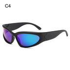 Neue Y2K Randlose Punk-Sonnenbrille Goggle Damen Herren Luxusmarke Wrap Around Sonnenbrille Fünf Sterne Eyewear Sport One Piece Shades